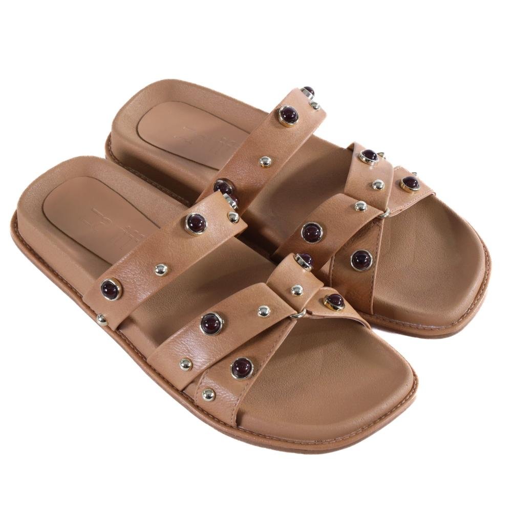 Papete Feminina Zariff com Aplicações 50471-90893 Palha Bege 2