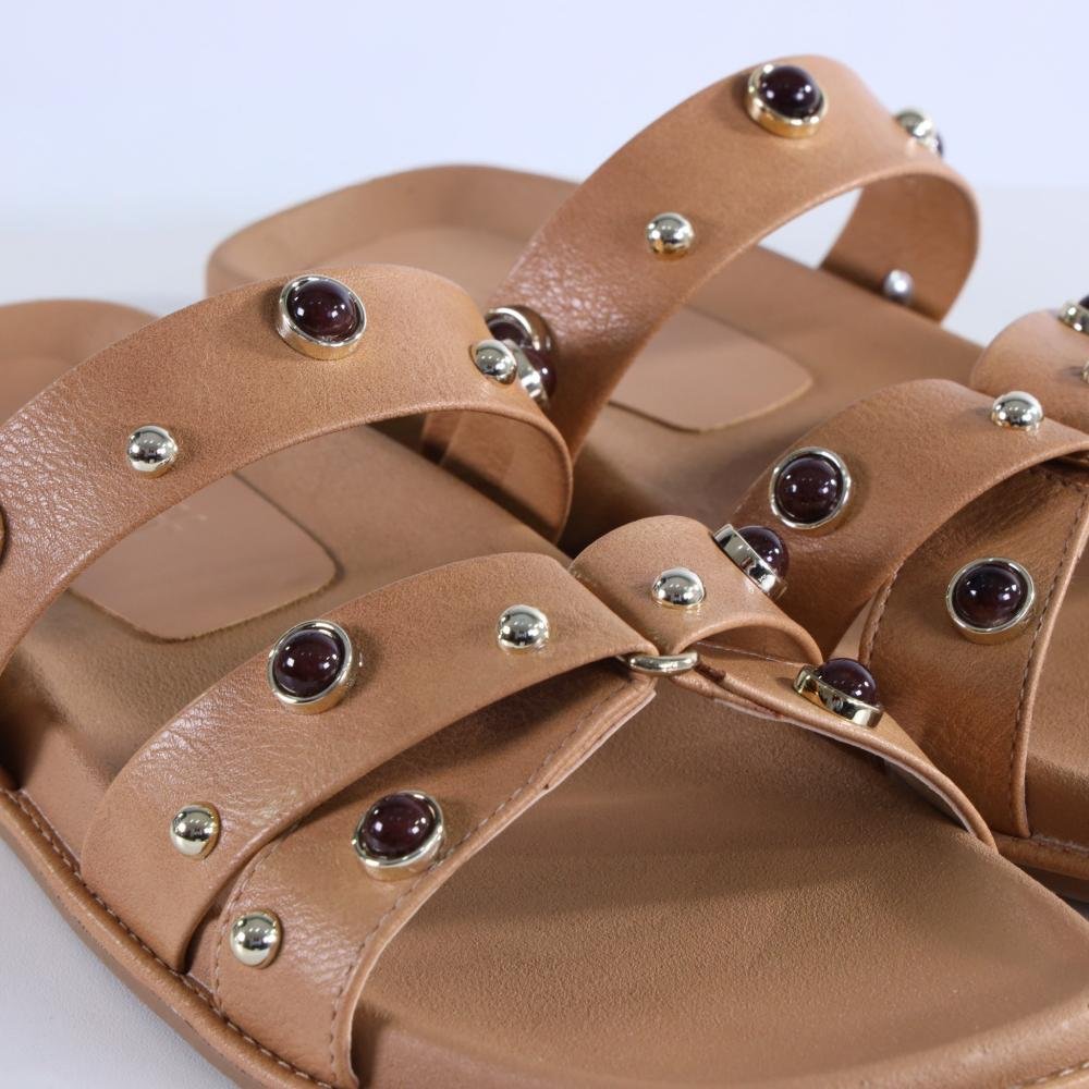 Papete Feminina Zariff com Aplicações 50471-90893 Palha Bege 3