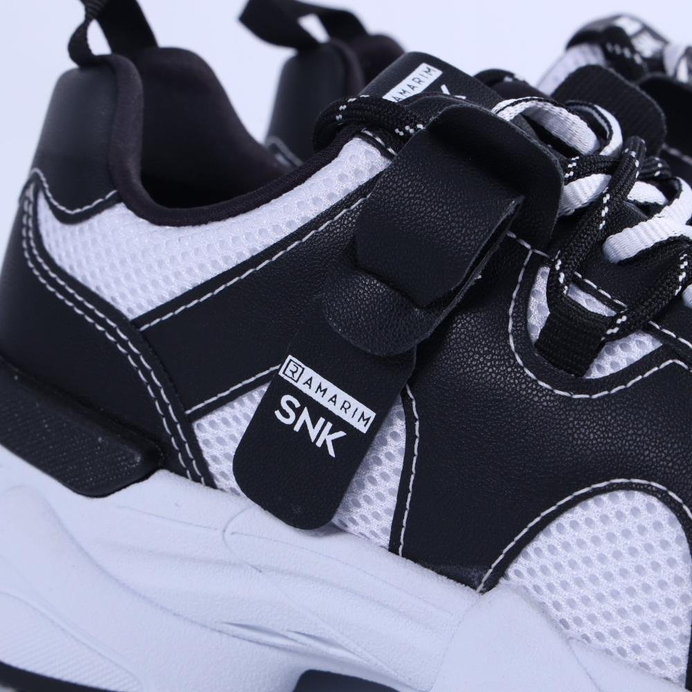 Tenis Ramarim SNK Feminino 25-90203 Preto/Branco Preto/Branco 4