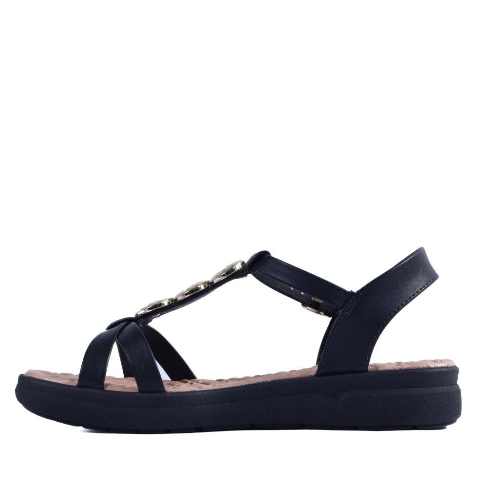 Sandália Feminina Comfortflex 25-42403 Preto Preto 2