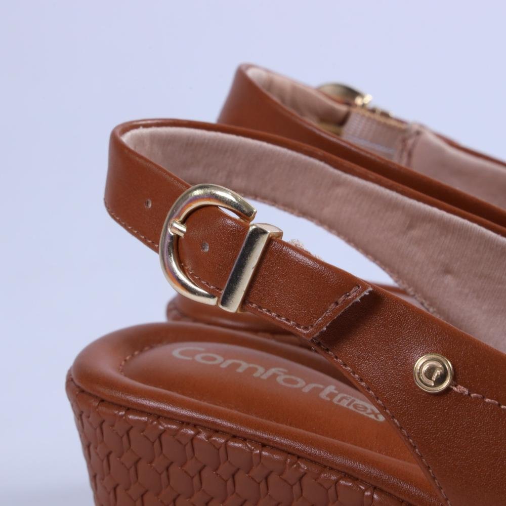 Sandália Anabela Comfortflex Feminina 25-53405 Toffe Marrom 4