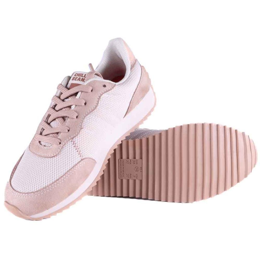 Tênis Feminino Chilli Beans Sneakers 25-95601 Mocca Rosa/Bege/Branco 4