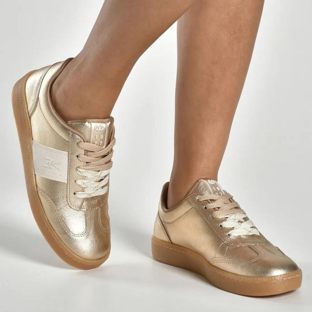 Tênis Via Marte Feminino Casual 213-010 Dourado/Creme Dourado/Creme 3