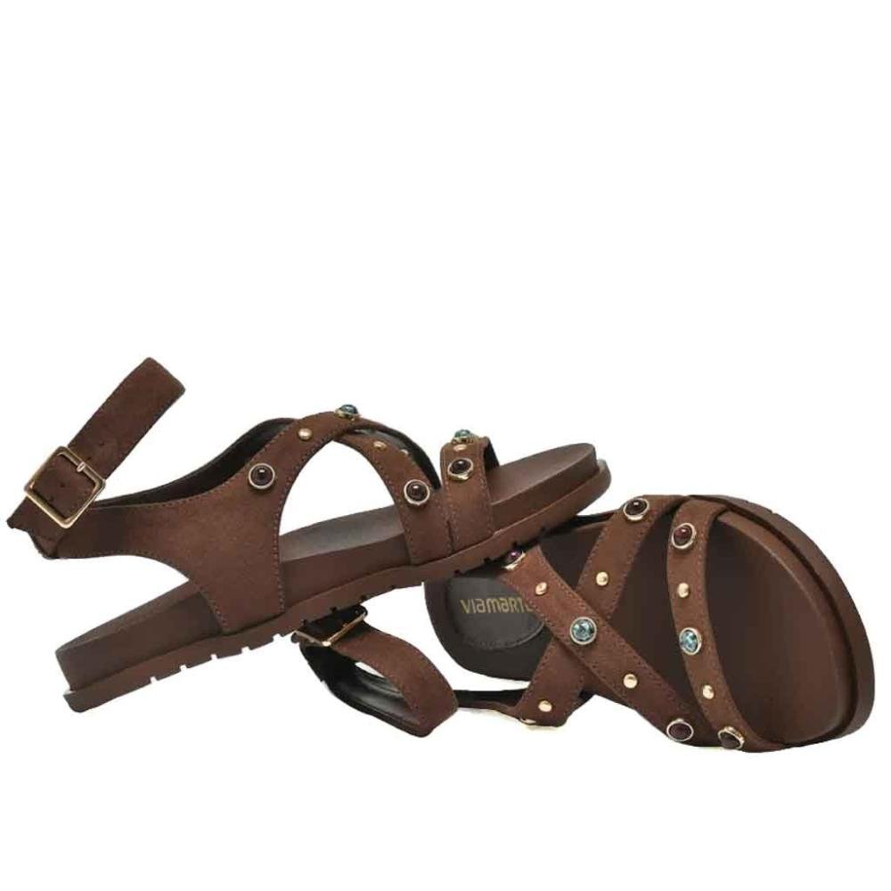 Sandália Rasteira Papete Via Marte 174-016 Dark Brown Brown 3