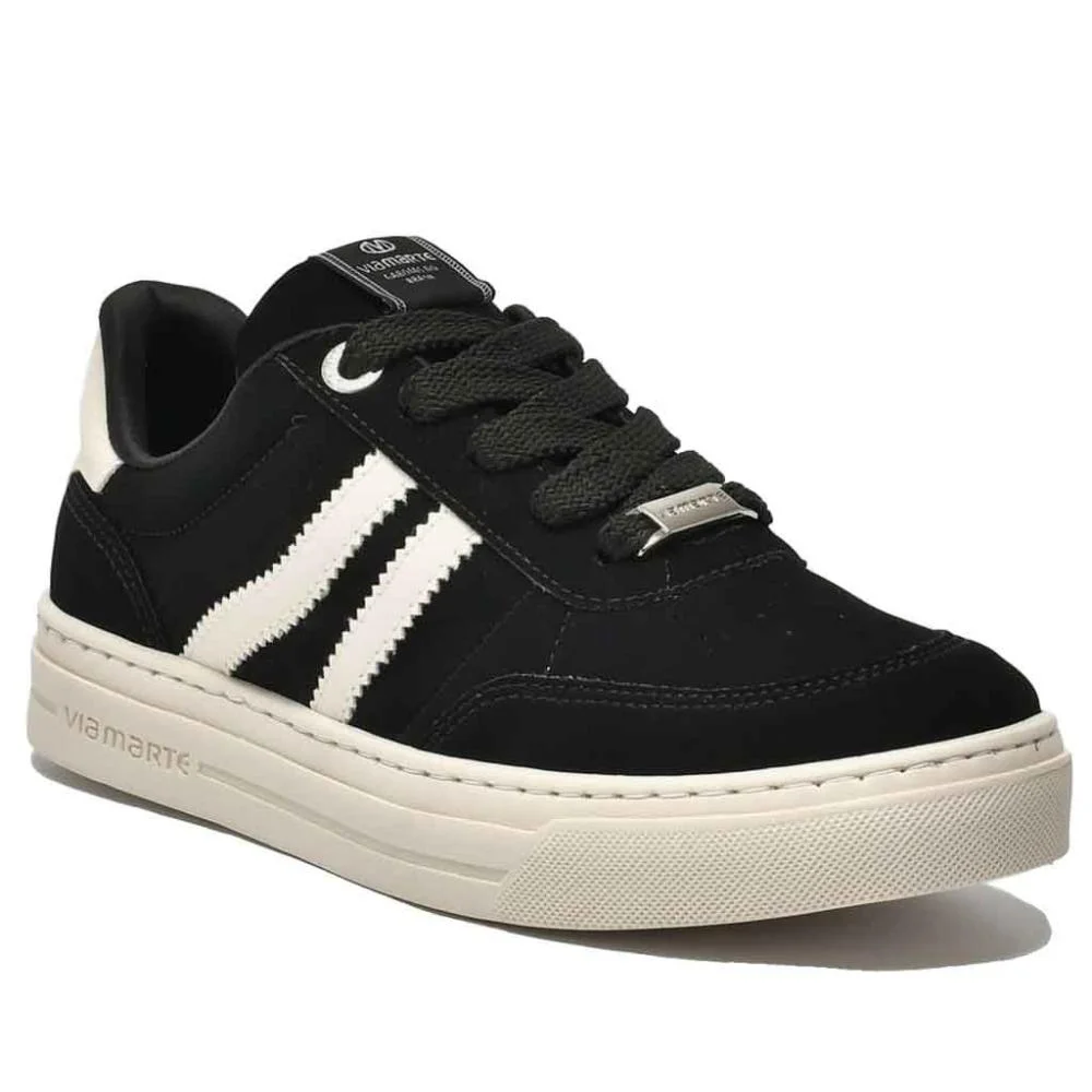 Tênis Feminino Runnig Via Marte 281-001 Preto/Marfim Preto/Marfim 3