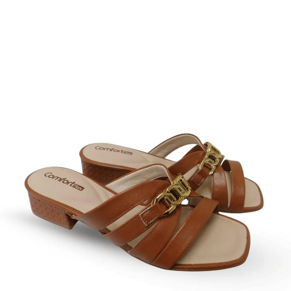 Tamanco Comfortflex Feminino 25-55401 Toffe Marrom 3