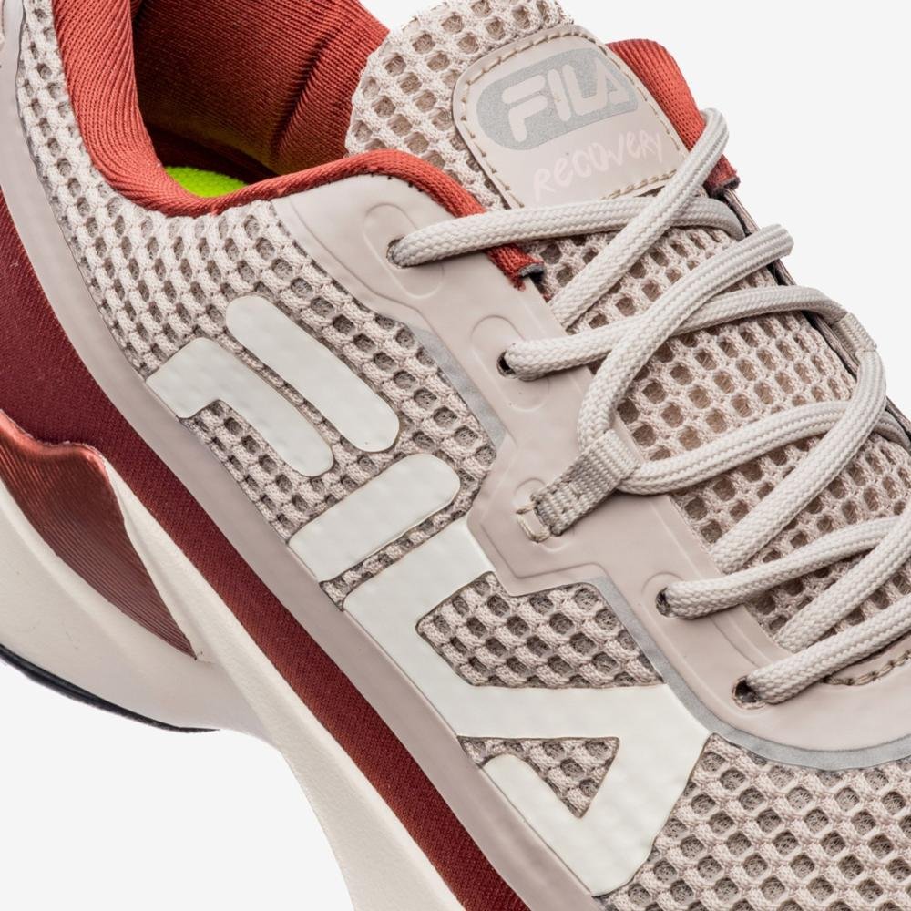 Tênis Feminino Running Fila Recovery Bordo Bege/Bordô 3