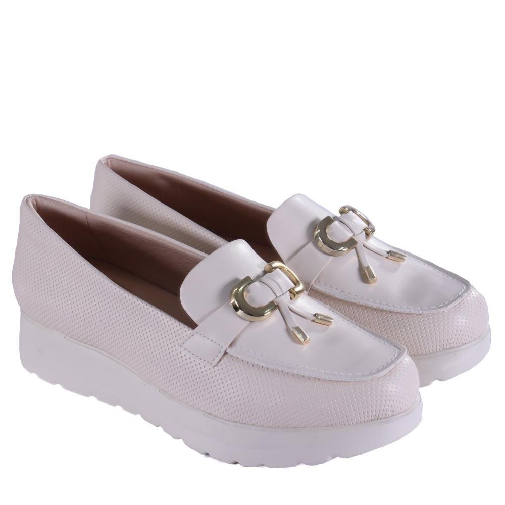 Mocassim Feminino Comfortflex 25-59403 Coconut Branco 3