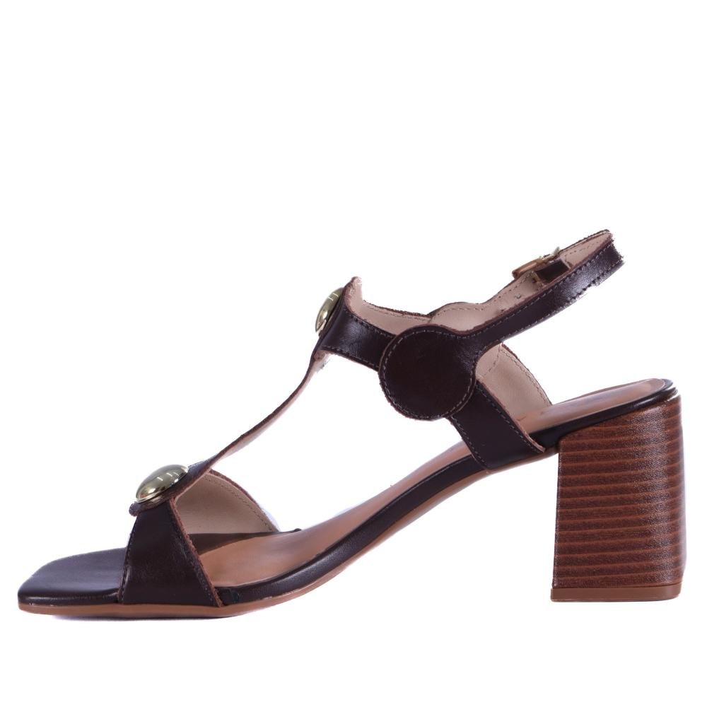 Sandália Ramarim Feminina Couro 2553203 Almond Marrom 2