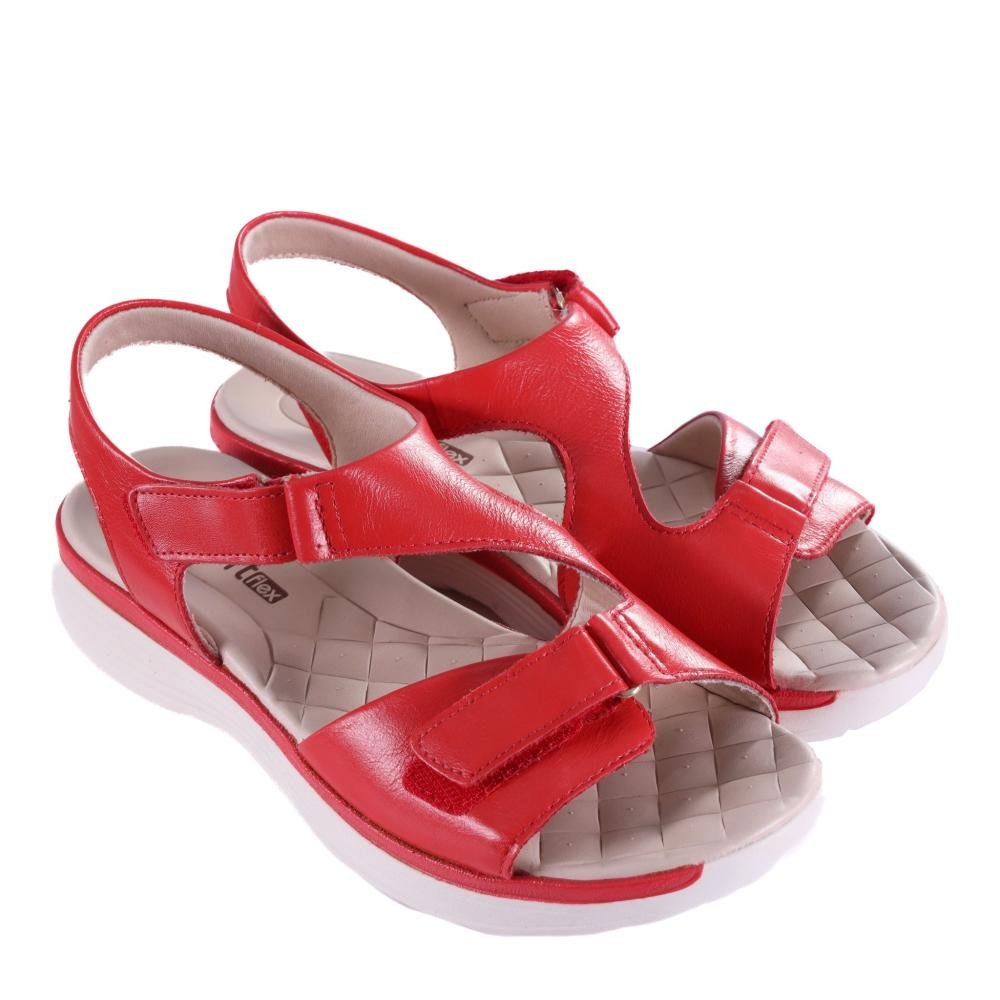 Sandália Comfortflex Feminina Casual 24-46402 Vermelho Vermelho 3
