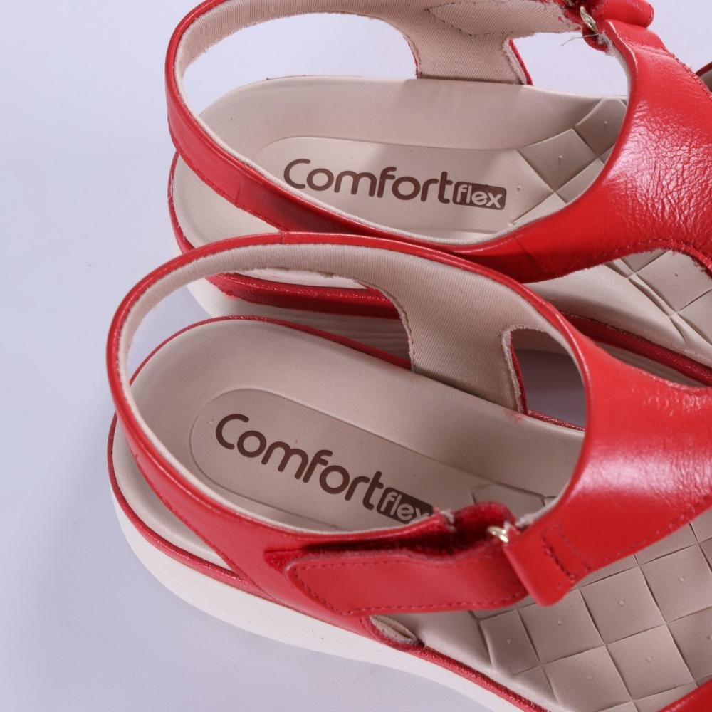 Sandália Comfortflex Feminina Casual 24-46402 Vermelho Vermelho 5