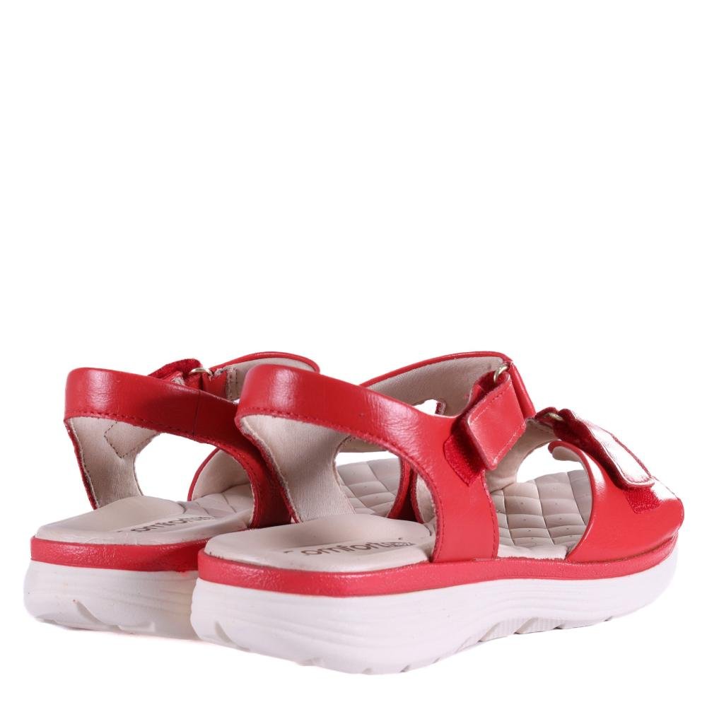 Sandália Comfortflex Feminina Casual 24-46402 Vermelho Vermelho 6