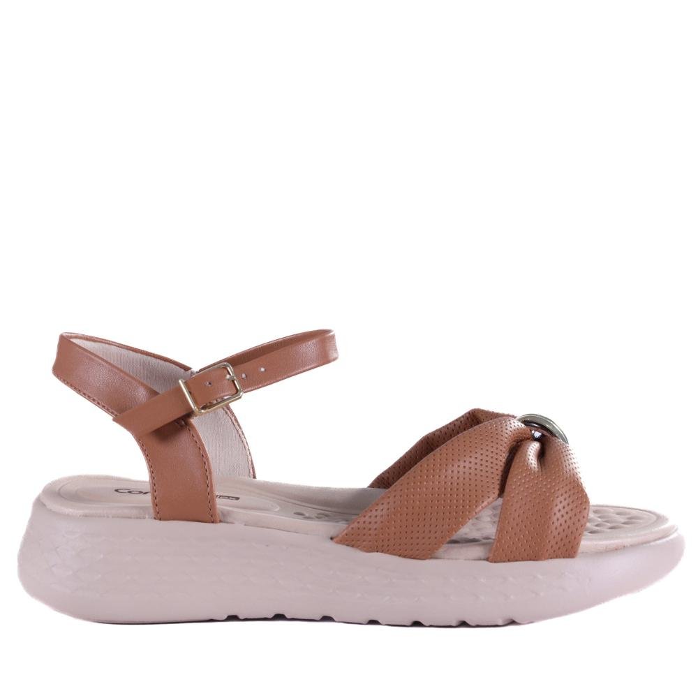 Sandália Feminina Comfortflex Casual 25-47403 Camel
