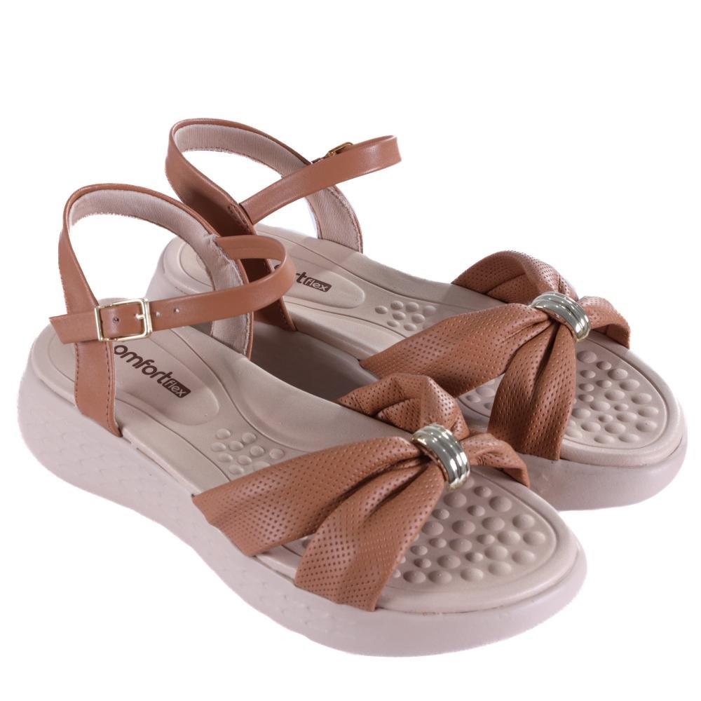 Sandália Feminina Comfortflex Casual 25-47403 Camel Camel 3