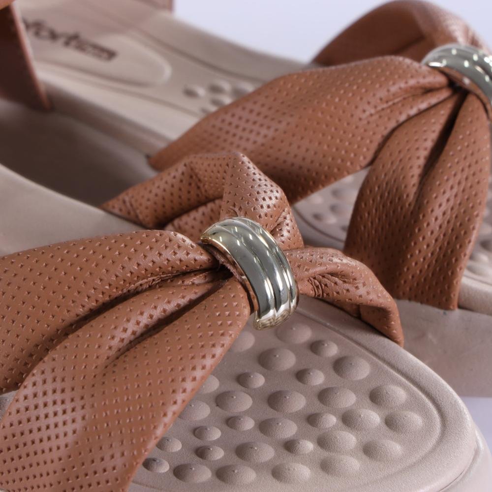 Sandália Feminina Comfortflex Casual 25-47403 Camel Camel 4