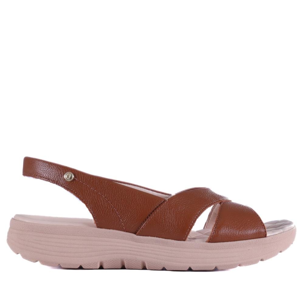 Sandália Comfortflex Feminina Couro 25-43403 Toffe