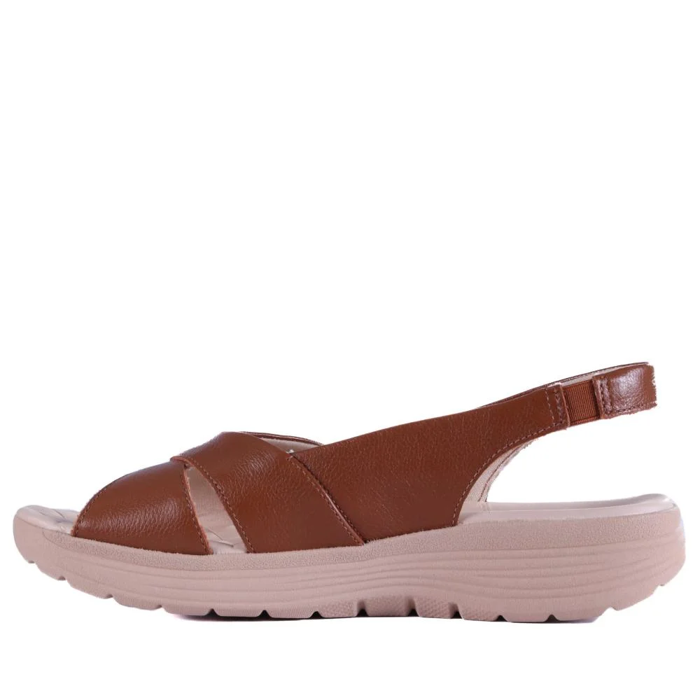 Sandália Comfortflex Feminina Couro 25-43403 Toffe Marrom 2