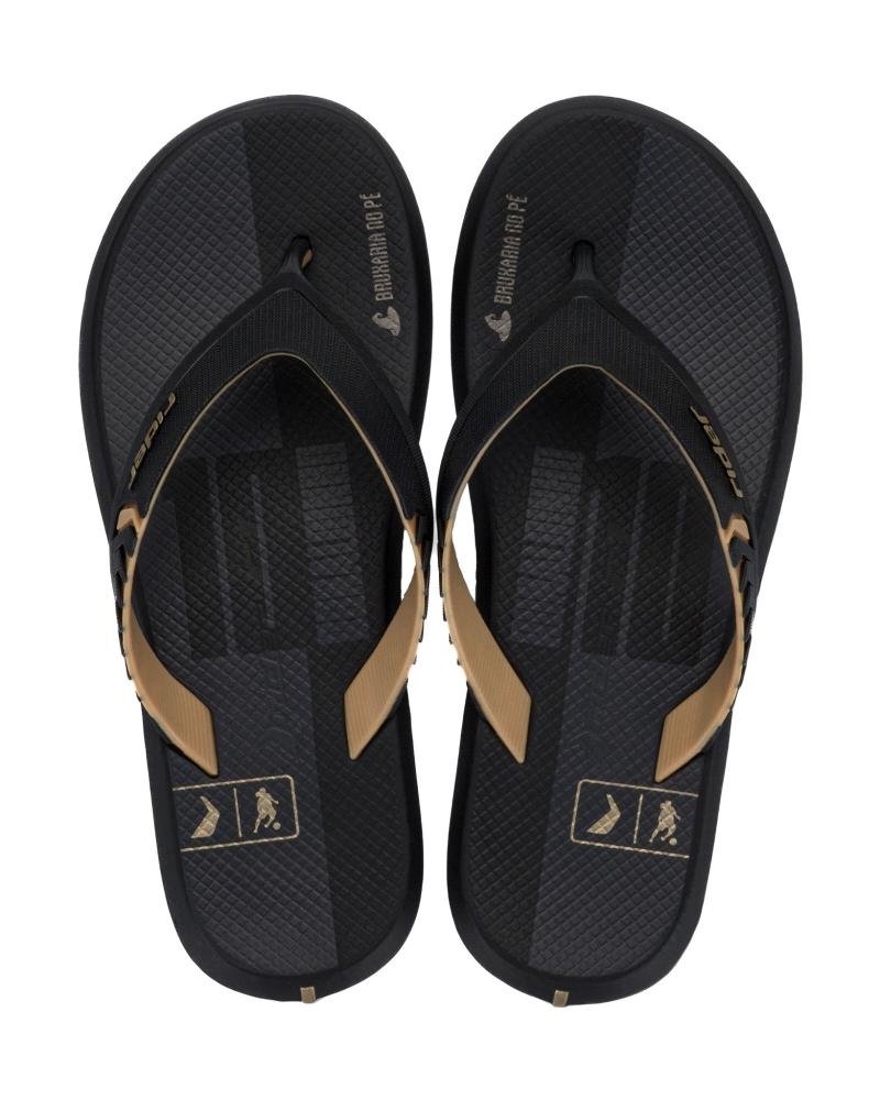 Chinelo Masculino Rider R1 Prime R10 12559 Preto/Bege/Dourado