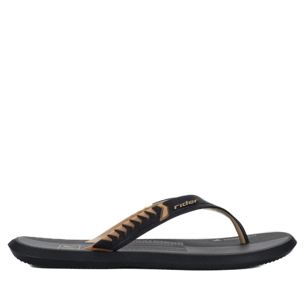 Chinelo Masculino Rider R1 Prime R10 12559 Preto/Bege/Dourado Preto/Bege 2