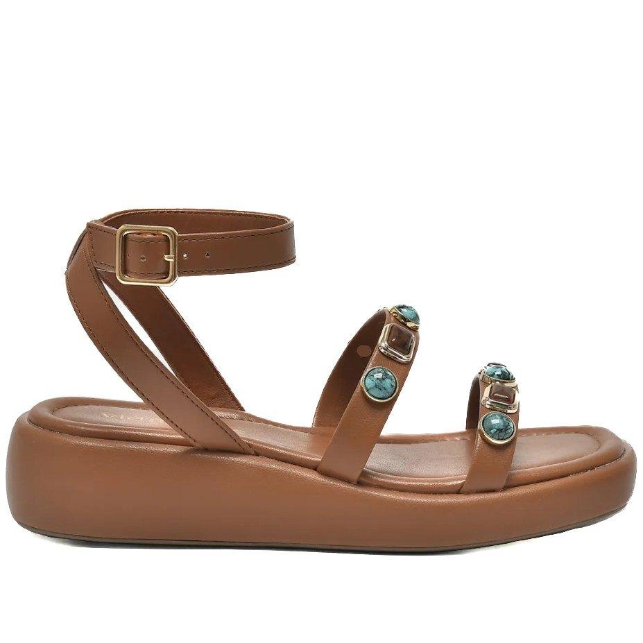 Sandália Papete Feminina Via Marte 267-001 Caramelo Marrom 5