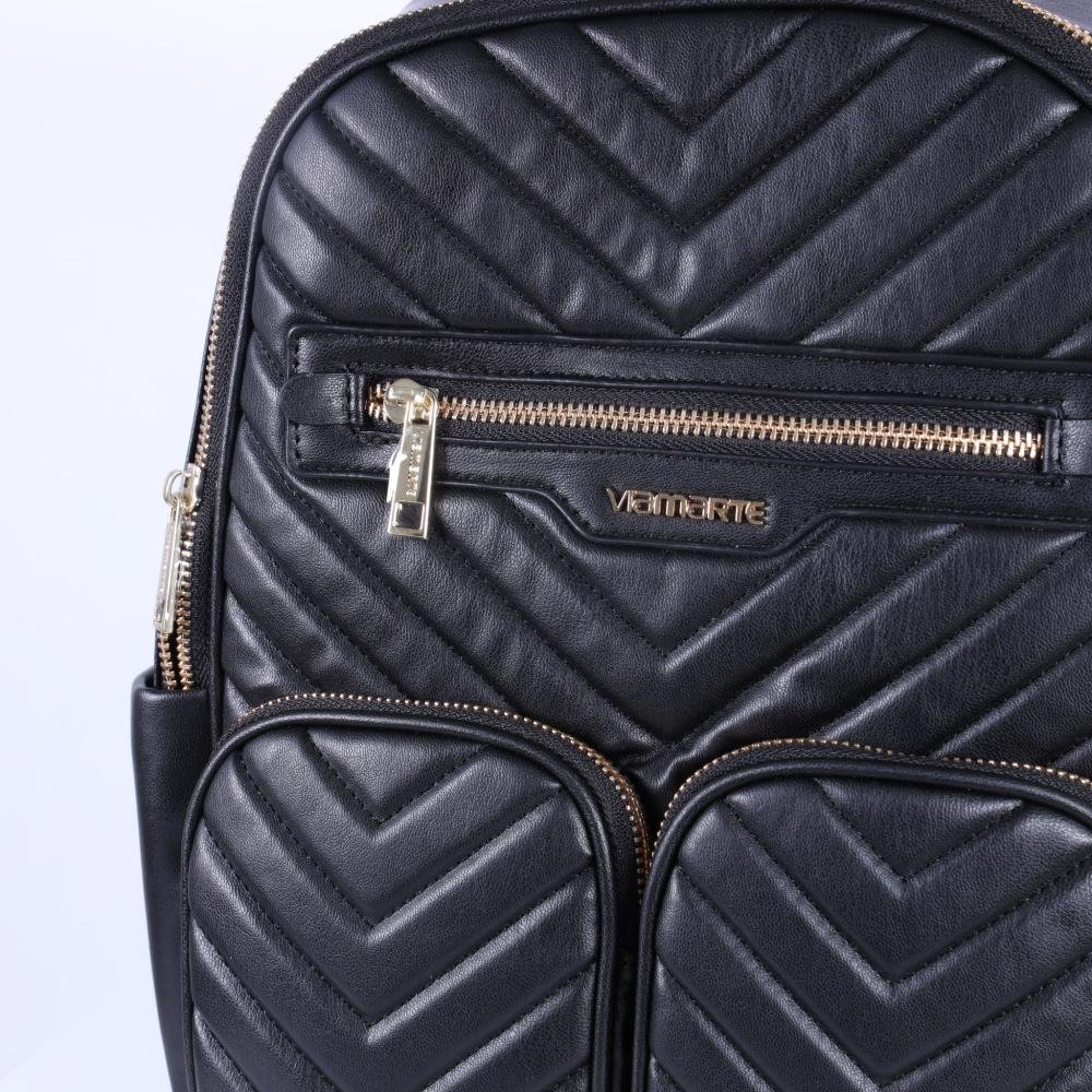 Mochila Feminina Via Marte Matelassê B2-723-01 Preto Preto 5