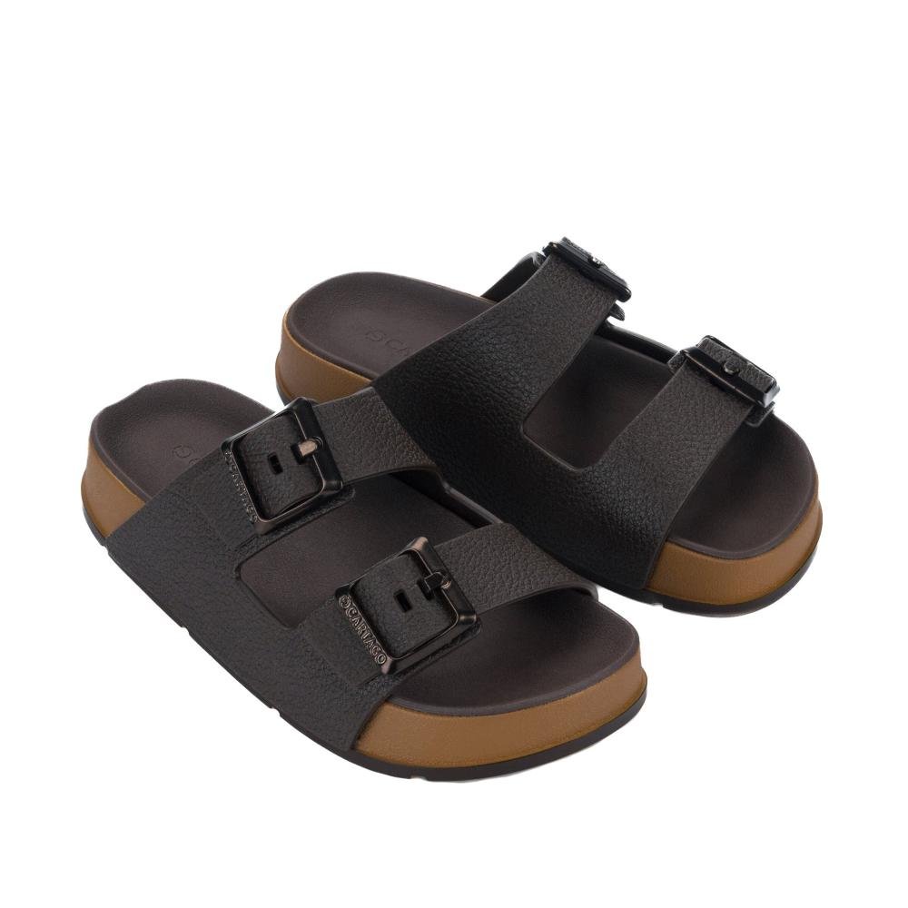 Chinelo Infantil Masculino Cartago Milão Plus Slide 12542 Marrom Preto 2