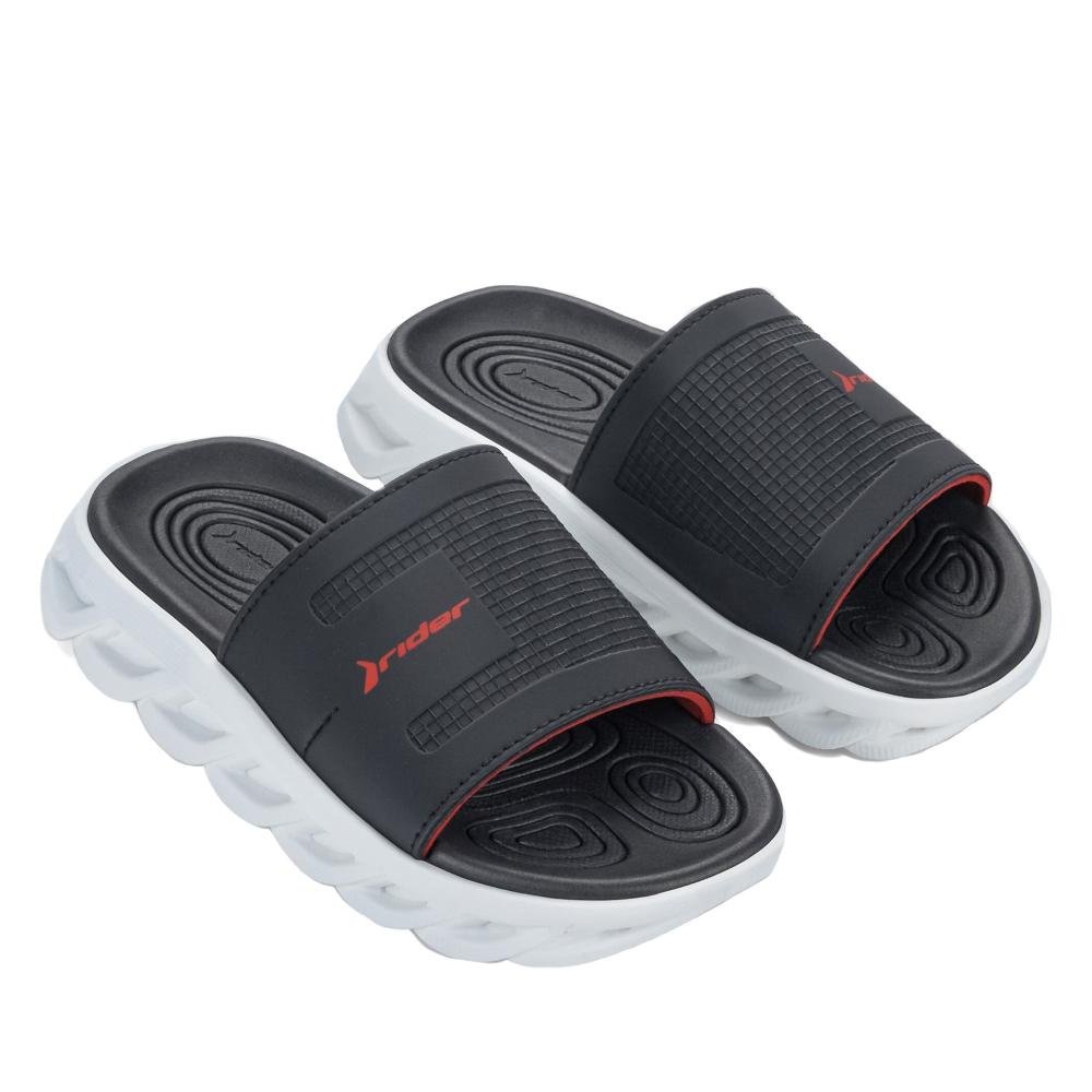 Chinelo Slide Infantil Rider R Power 12553 Preto/Cinza Preto 2