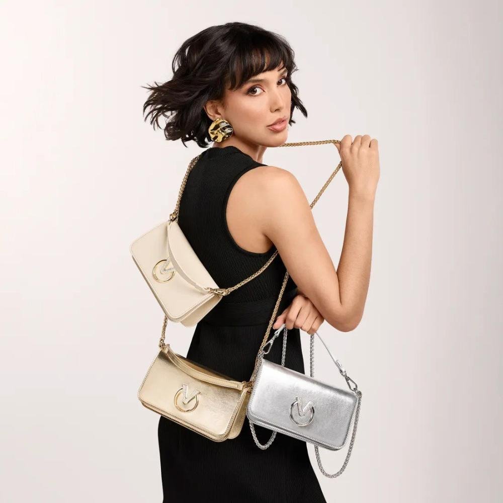 Bolsa Feminina Crossbody Bag Via Marte B2-714-01 Prata Prata 4