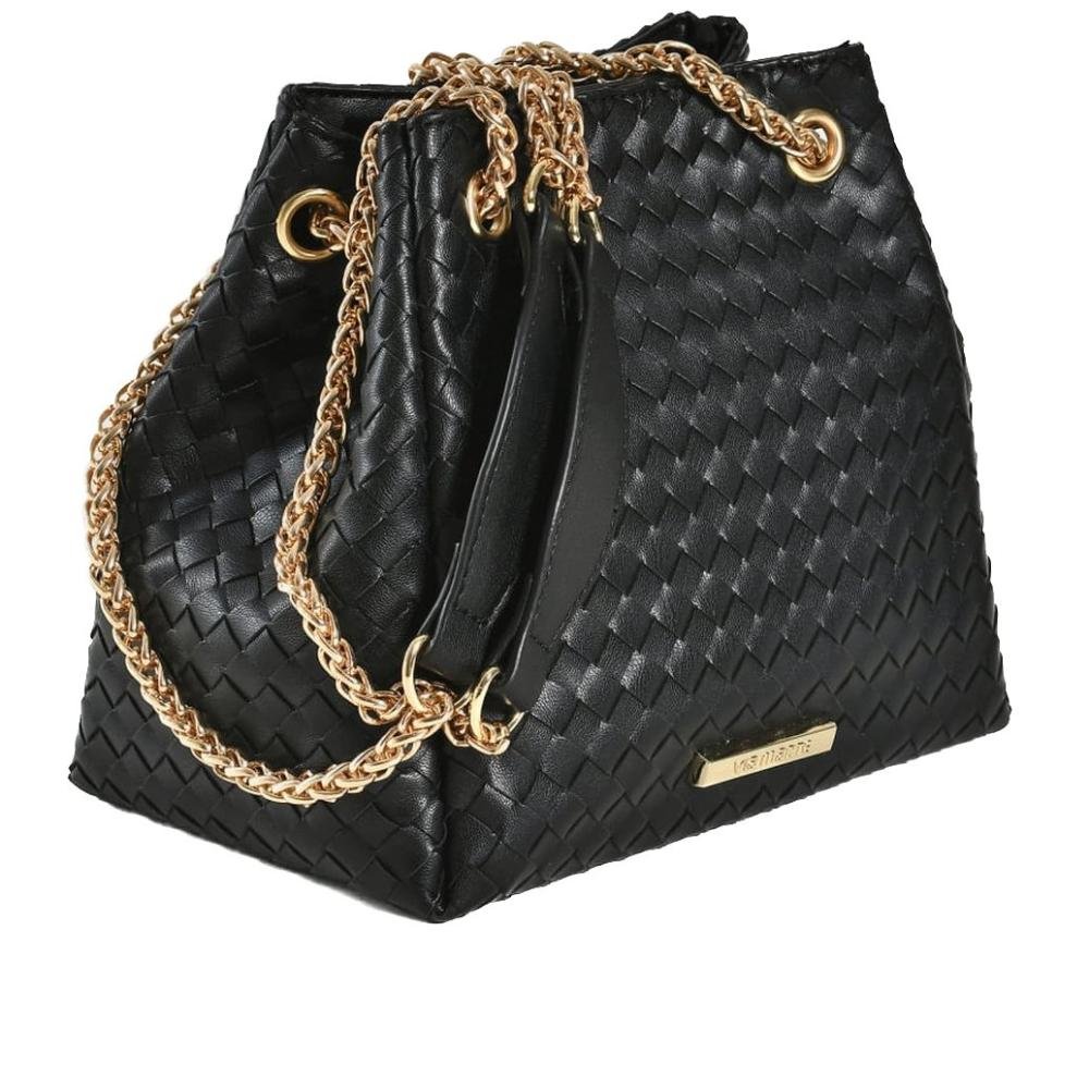 Bolsa Feminina Via Marte em Bucket Tressê B2-712-01 Preto Preto 4