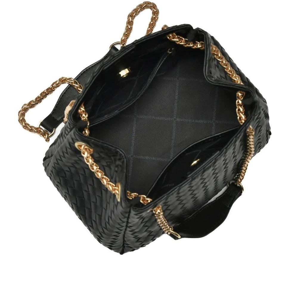 Bolsa Feminina Via Marte em Bucket Tressê B2-712-01 Preto Preto 6