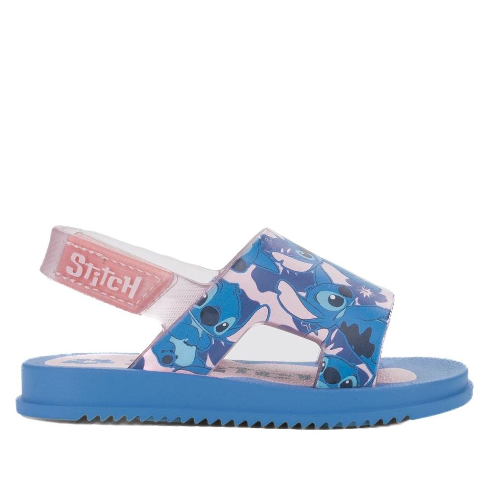 Sandália Infantil Feminina Stitch Grendene Kids 23326 Azul/Rosa