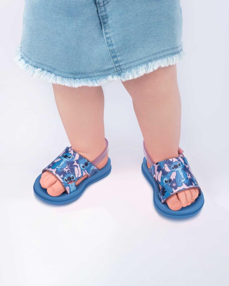 Sandália Infantil Feminina Stitch Grendene Kids 23326 Azul/Rosa Azul/Rosa 3