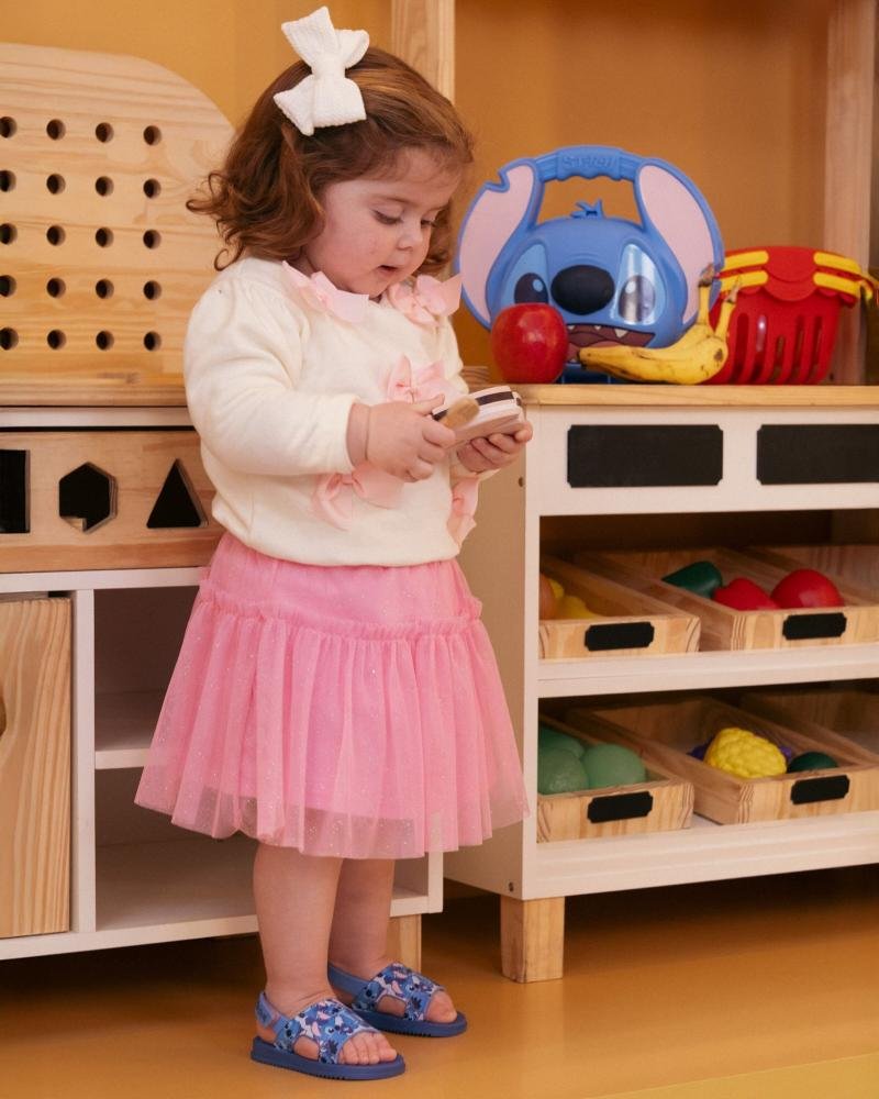 Sandália Infantil Feminina Stitch Grendene Kids 23326 Azul/Rosa Azul/Rosa 5