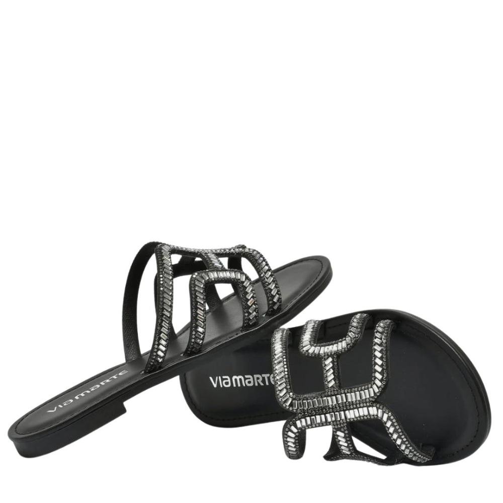 Rasteirinha Via Marte Feminina 308-004 Preta Preto 4