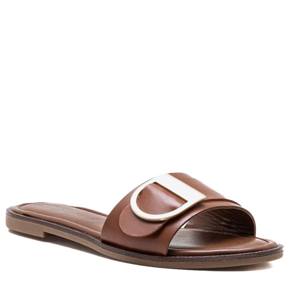 Rasteira Feminina Democrata Lunna 634104 Tan Tan 2