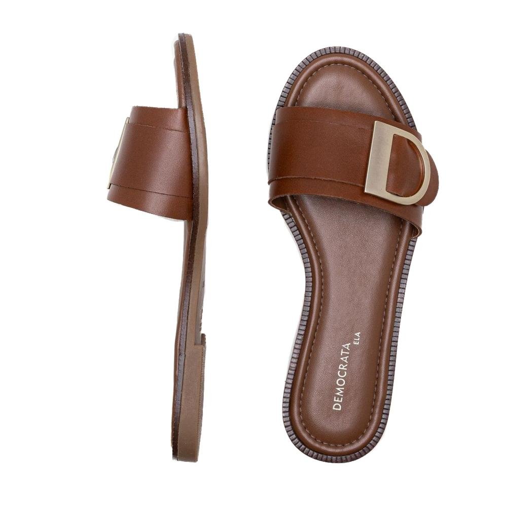 Rasteira Feminina Democrata Lunna 634104 Tan Tan 4