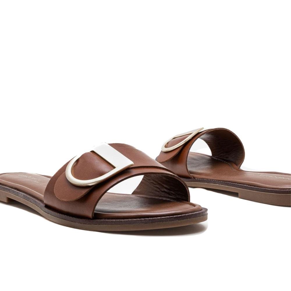 Rasteira Feminina Democrata Lunna 634104 Tan Tan 3