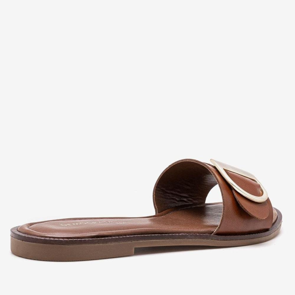 Rasteira Feminina Democrata Lunna 634104 Tan Tan 5