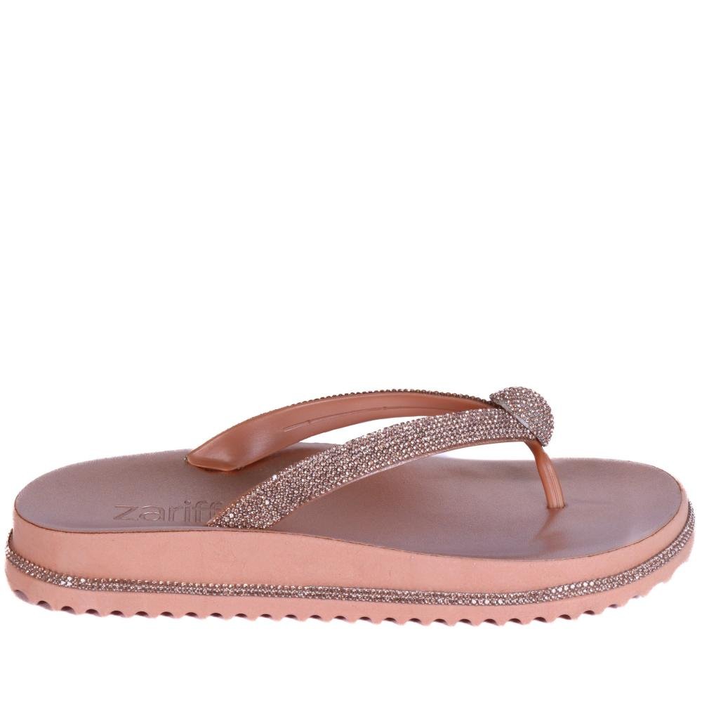 Chinelo Feminino Zariff com Aplicações de Pedrarias Pp855 Cobre Cobre 1