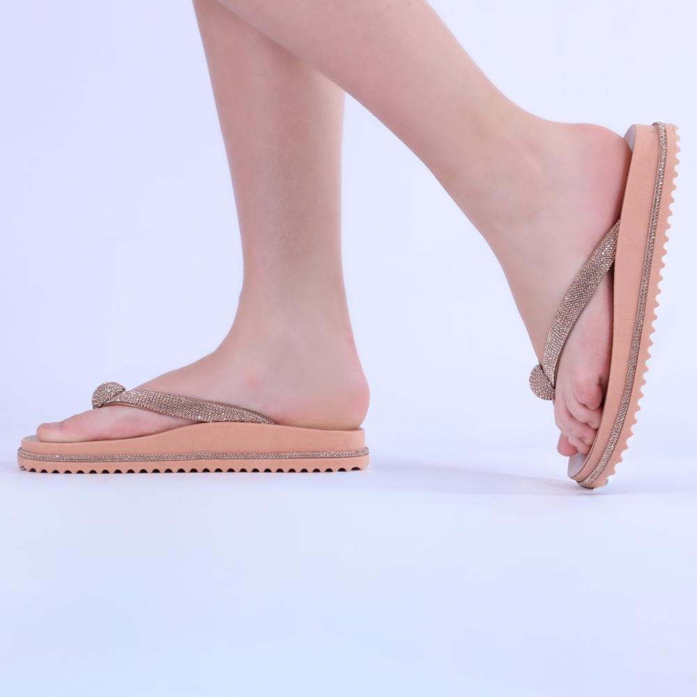 Chinelo Feminino Zariff com Aplicações de Pedrarias Pp855 Cobre Cobre 4