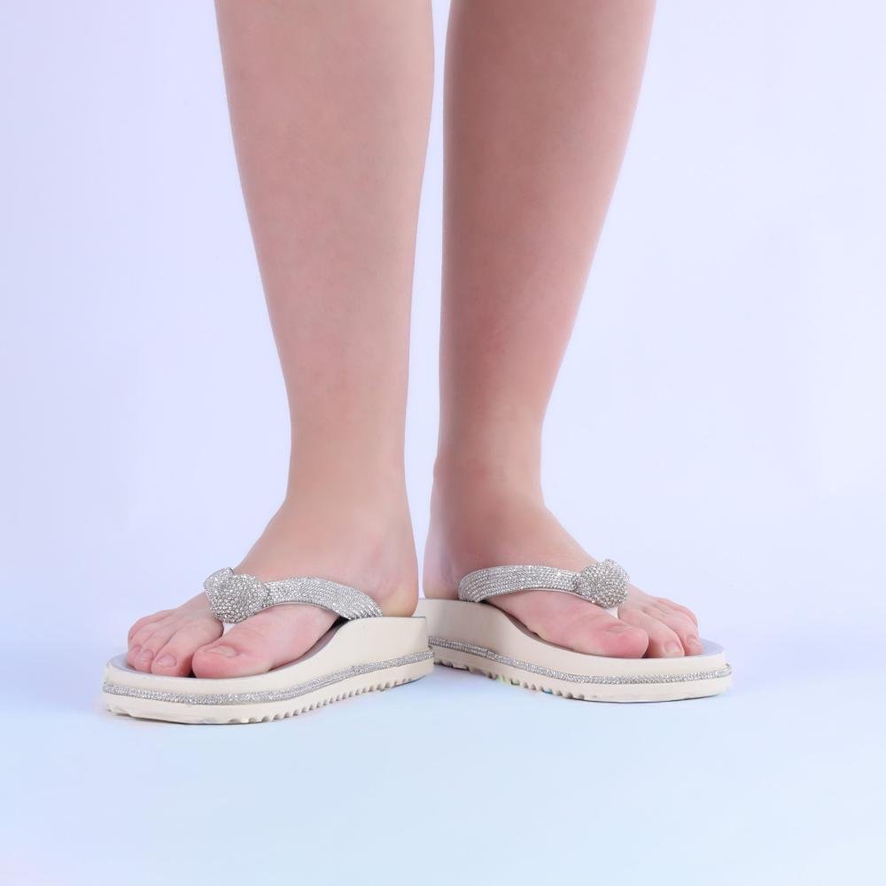 Chinelo Feminino Zariff com Aplicações de Pedrarias Pp855 Branco Branco 3