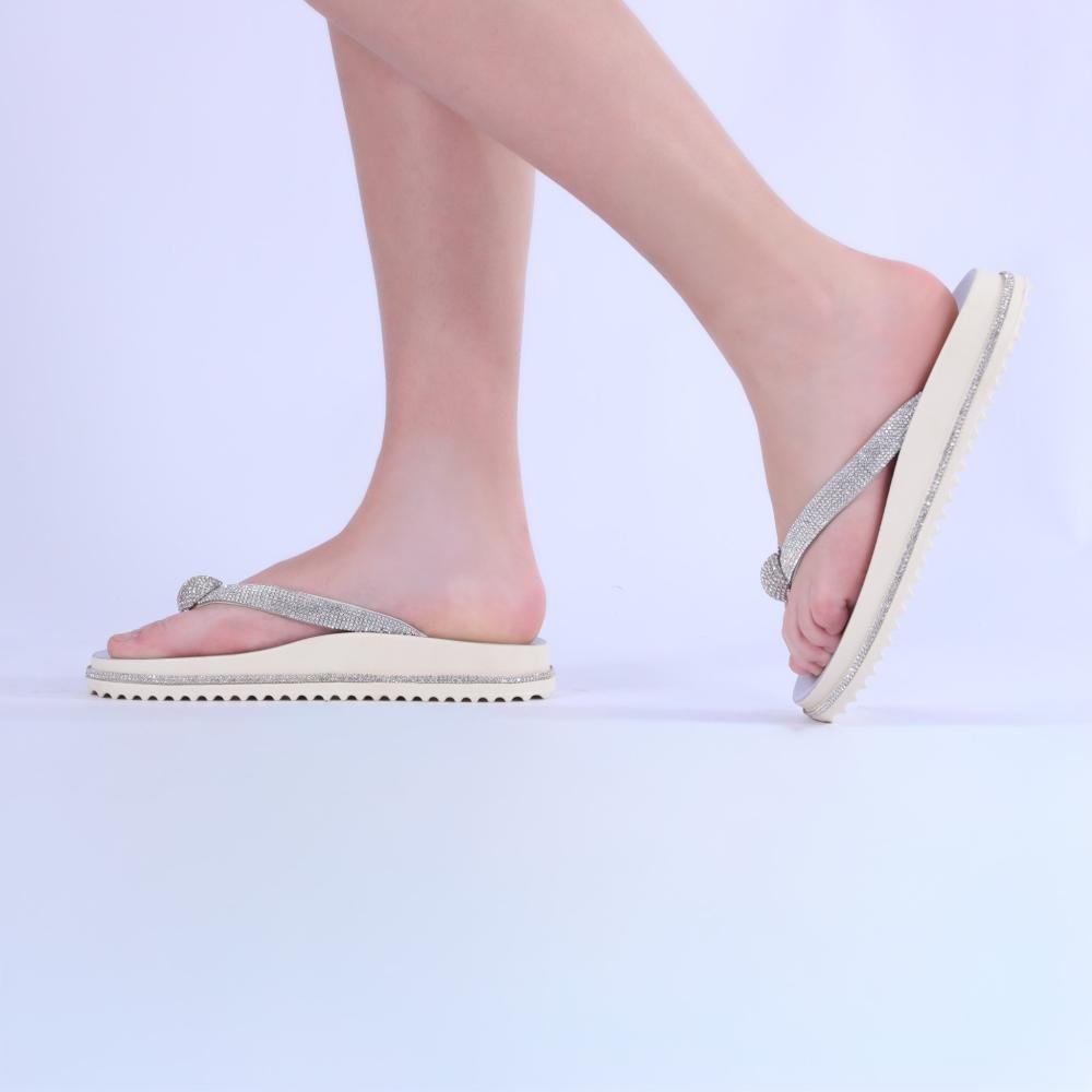 Chinelo Feminino Zariff com Aplicações de Pedrarias Pp855 Branco Branco 4