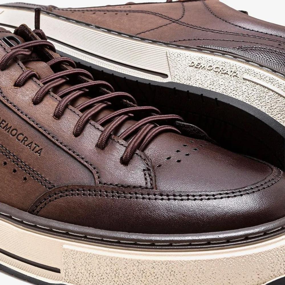 Tênis Masculino Democrata Denim Foster 640201 Tabaco Marrom 3
