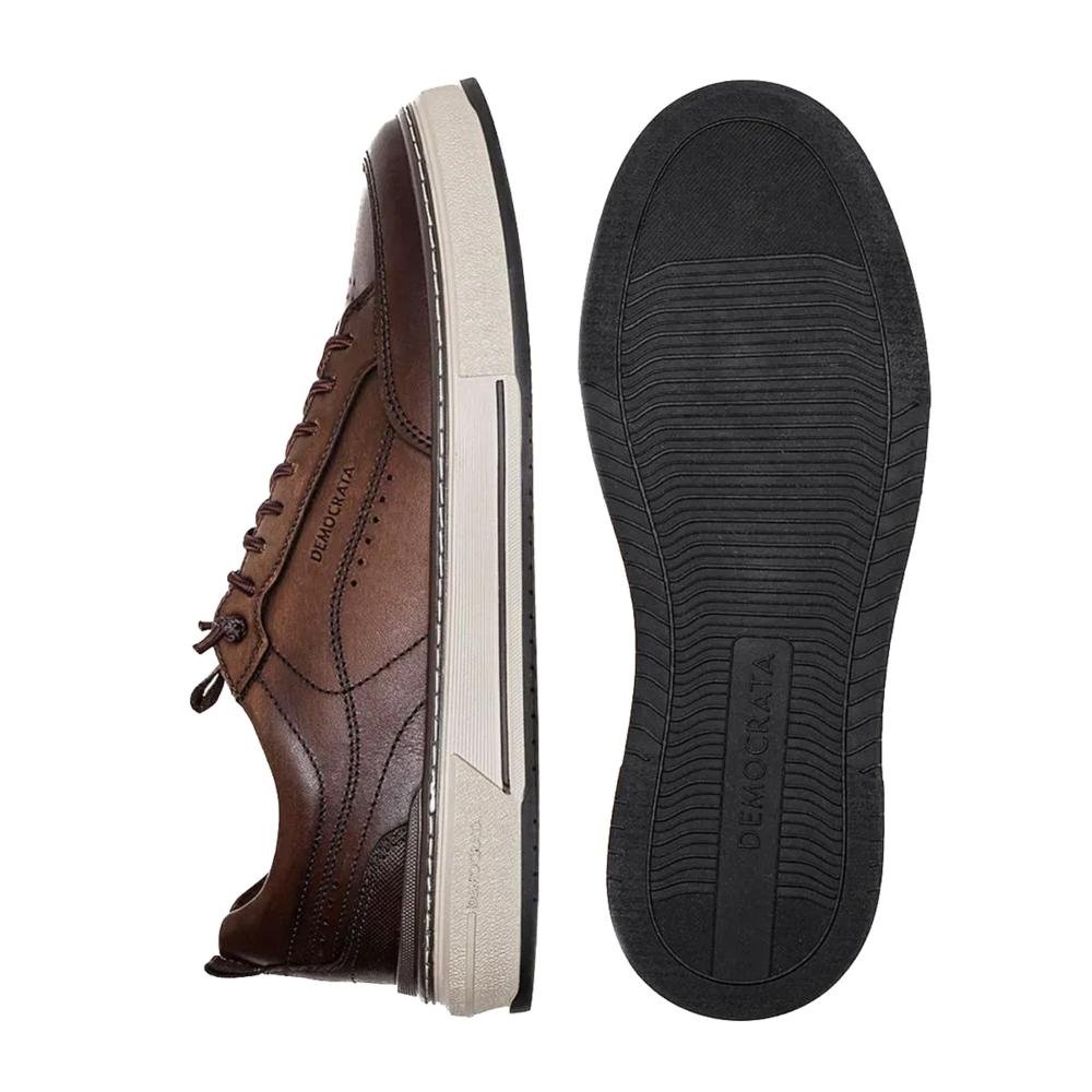 Tênis Masculino Democrata Denim Foster 640201 Tabaco Marrom 4