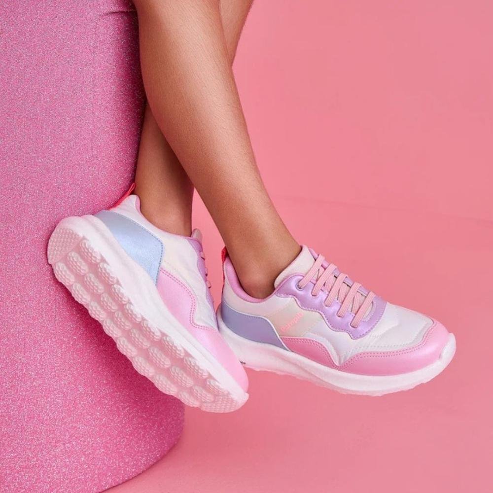 Tênis Infantil Pampili Menina 746.032 Multicolor Branco/Rosa/Azul 2