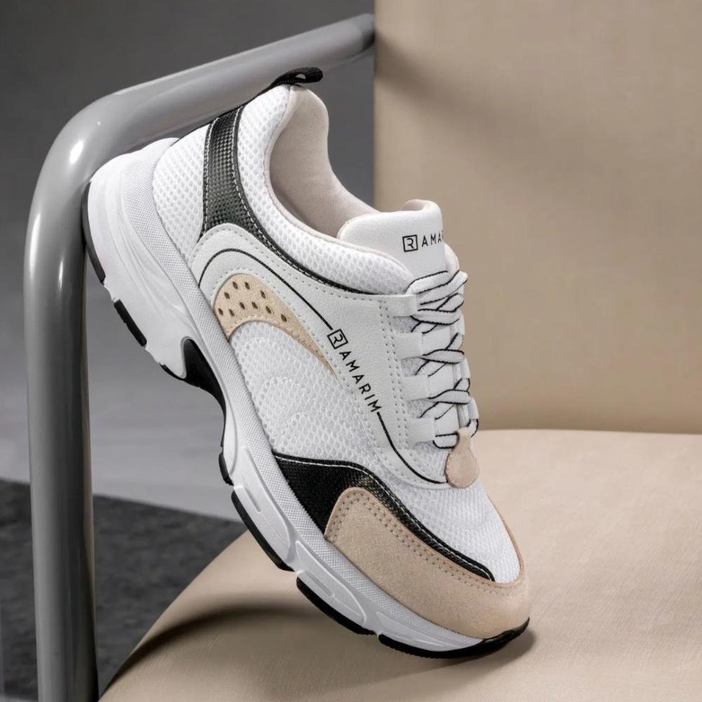 Tênis Ramarim Feminino Chunky 25-78202 Creme/Preto Creme/Preto 2