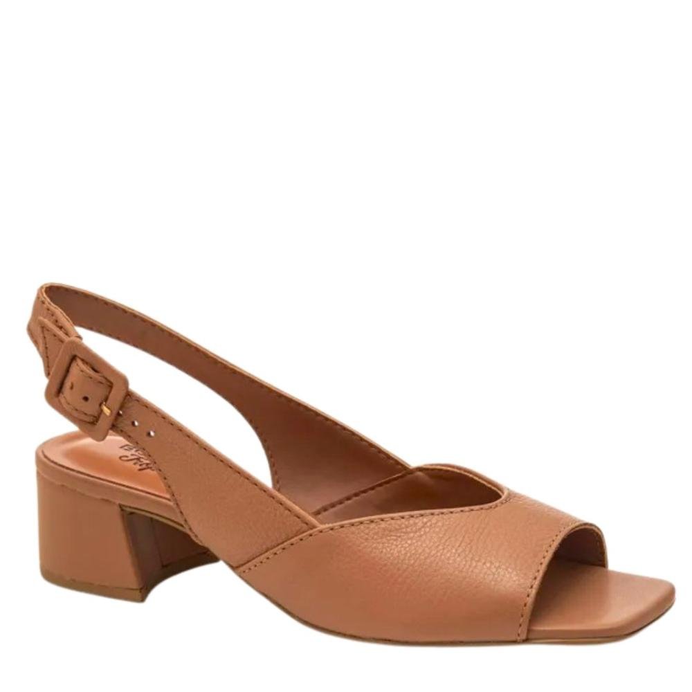 Sandália Feminina Bottero com Salto Bloco 374004. Caramelo