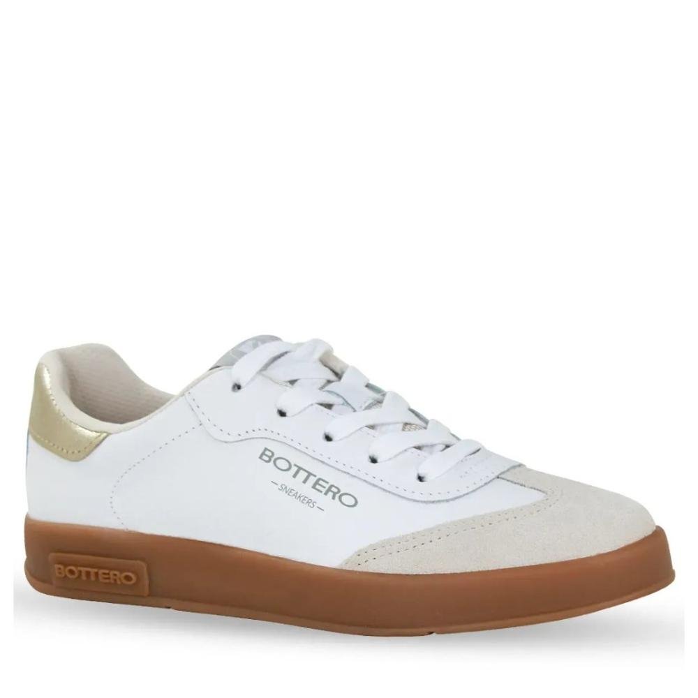 Tênis Feminino Bottero Casual 364905 Branco/Dourado