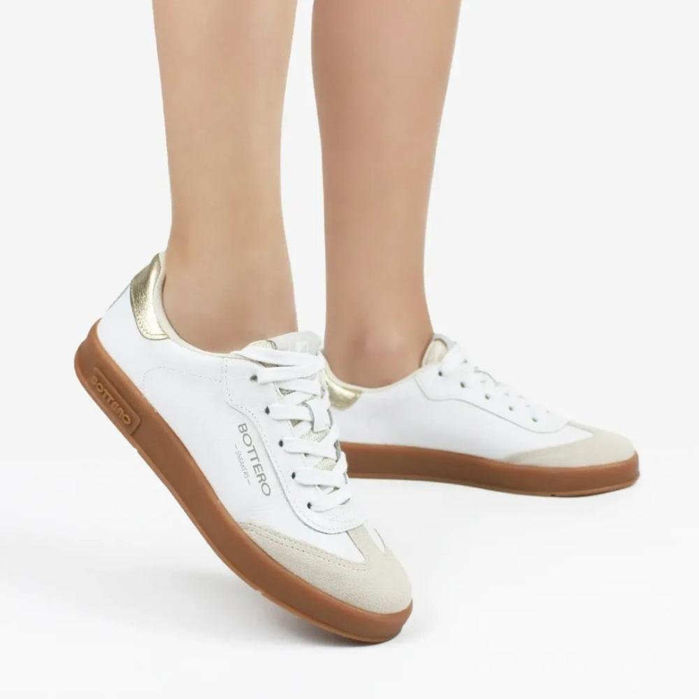 Tênis Feminino Bottero Casual 364905 Branco/Dourado Branco/Dourado 2