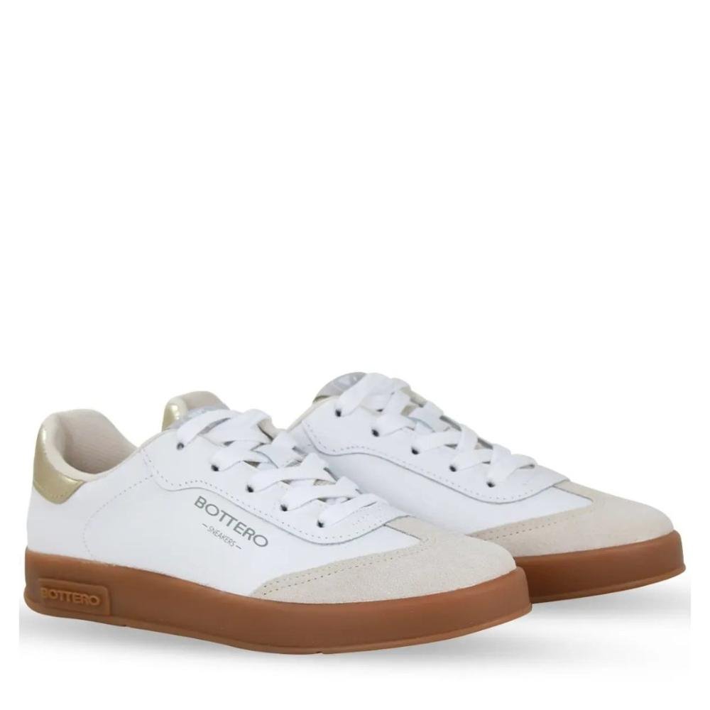 Tênis Feminino Bottero Casual 364905 Branco/Dourado Branco/Dourado 3